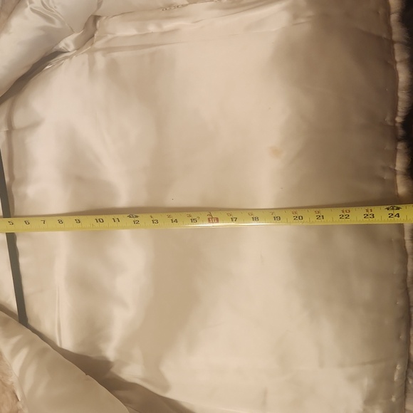 Cream Multi Colored Rabbit Fur Coat - Picture 10 of 12